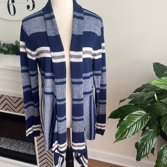 St. John's Bay Sweaters - St. John's Bay Navy and Gray Knit Cardigan